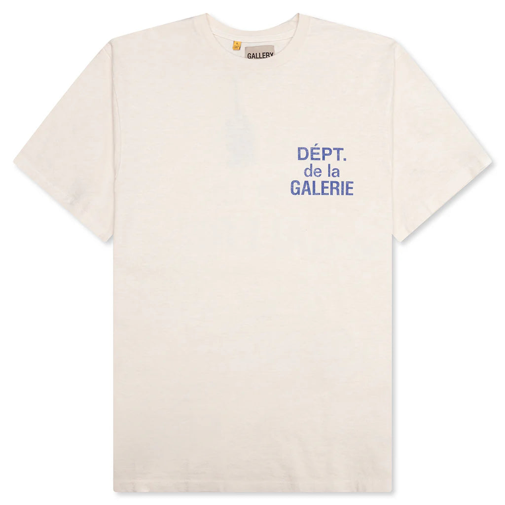 French S S Tee Cream Blue