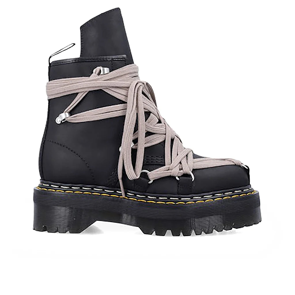 Rick Owens DRKSHDW x Dr Martens 1460 Quad Sole Megalace Boot Black