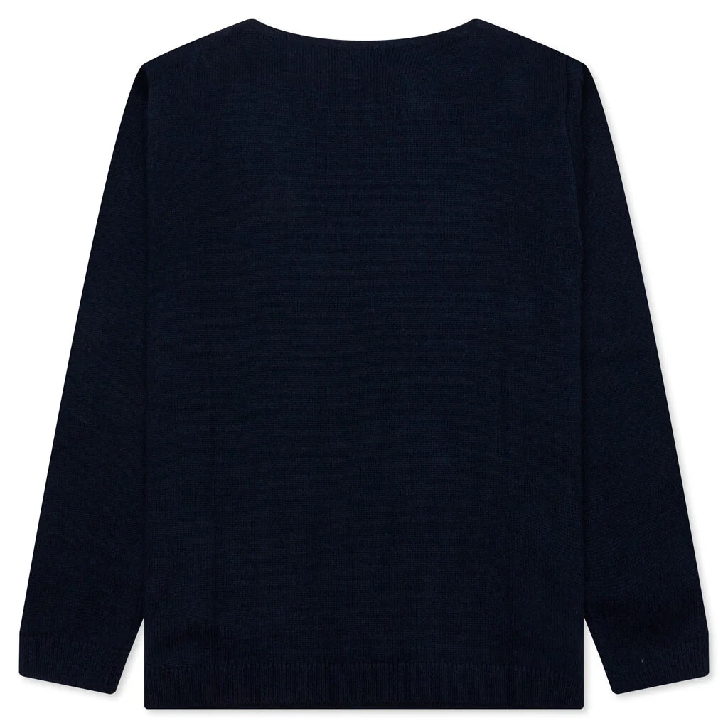 Heart Knit Sweater Navy