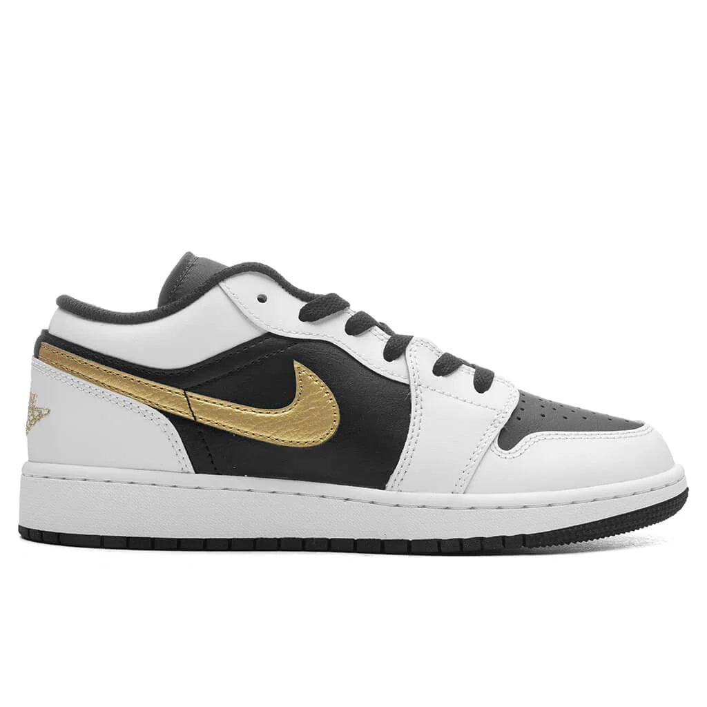 Air Jordan 1 Low GS White Metallic Gold Black
