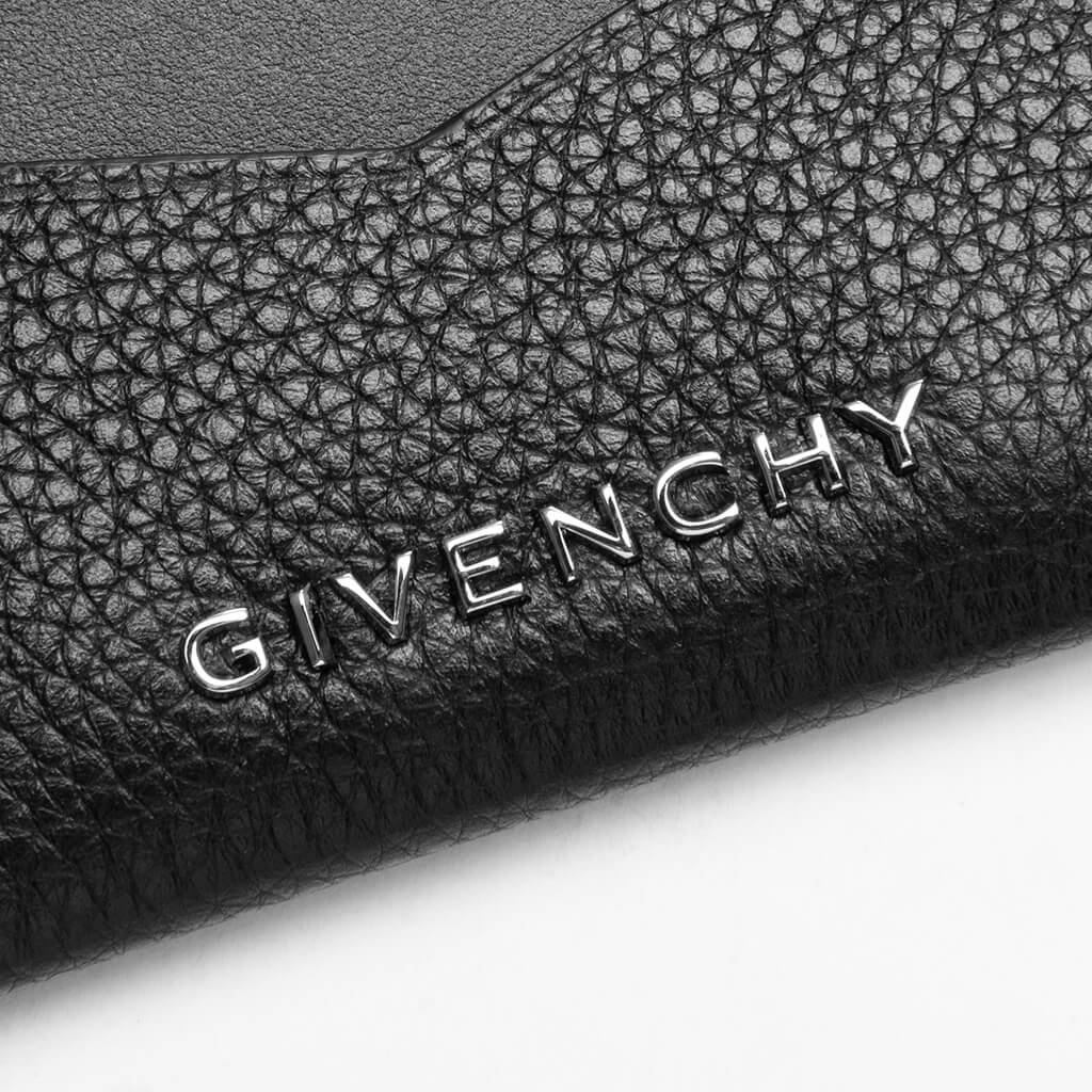 Leather Card Holder 2x3cc Black