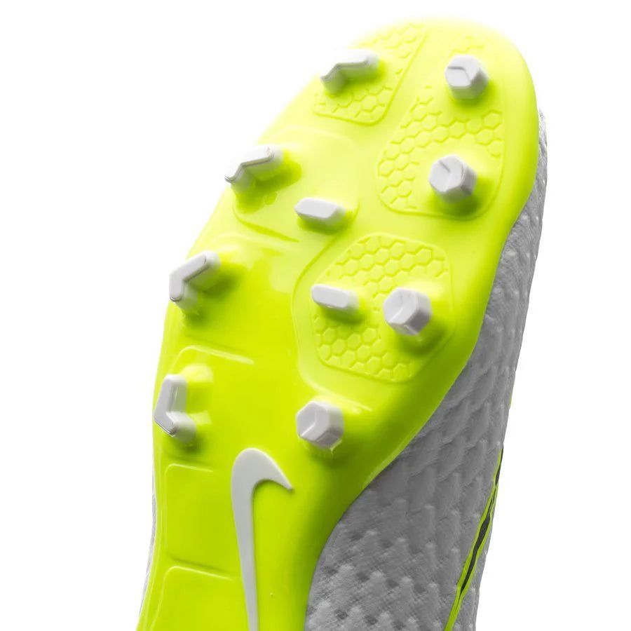 Kids Nike Jr Hypervenom Phantom 3 Academy Dynamic Fit FG Firm Ground Football Boot White Grey Volt