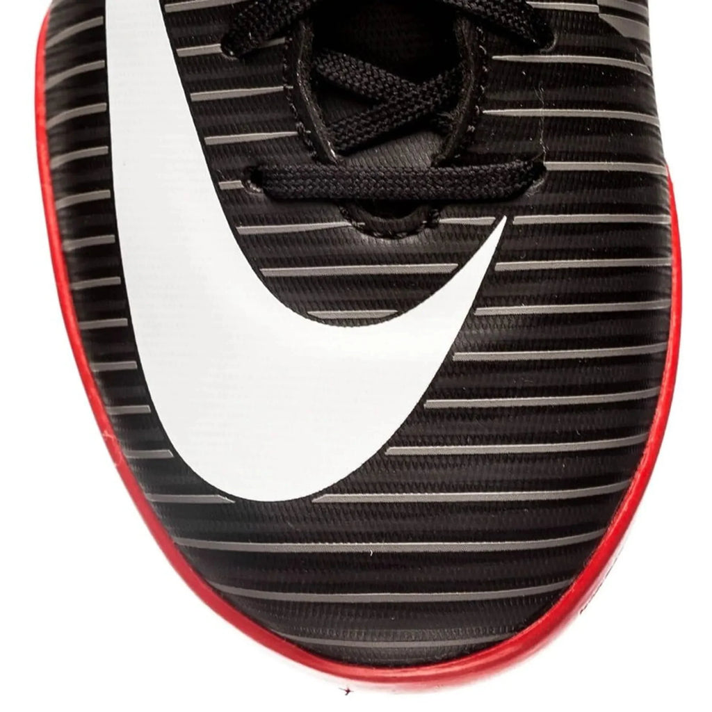 Nike Jr MercurialX Vapor XI IC Indoor Soccer Shoes Black White Grey Red