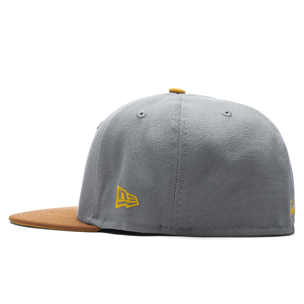 Feature x New Era F Logo Fossils Everywhere 59FIFTY Fitted Gray Brown