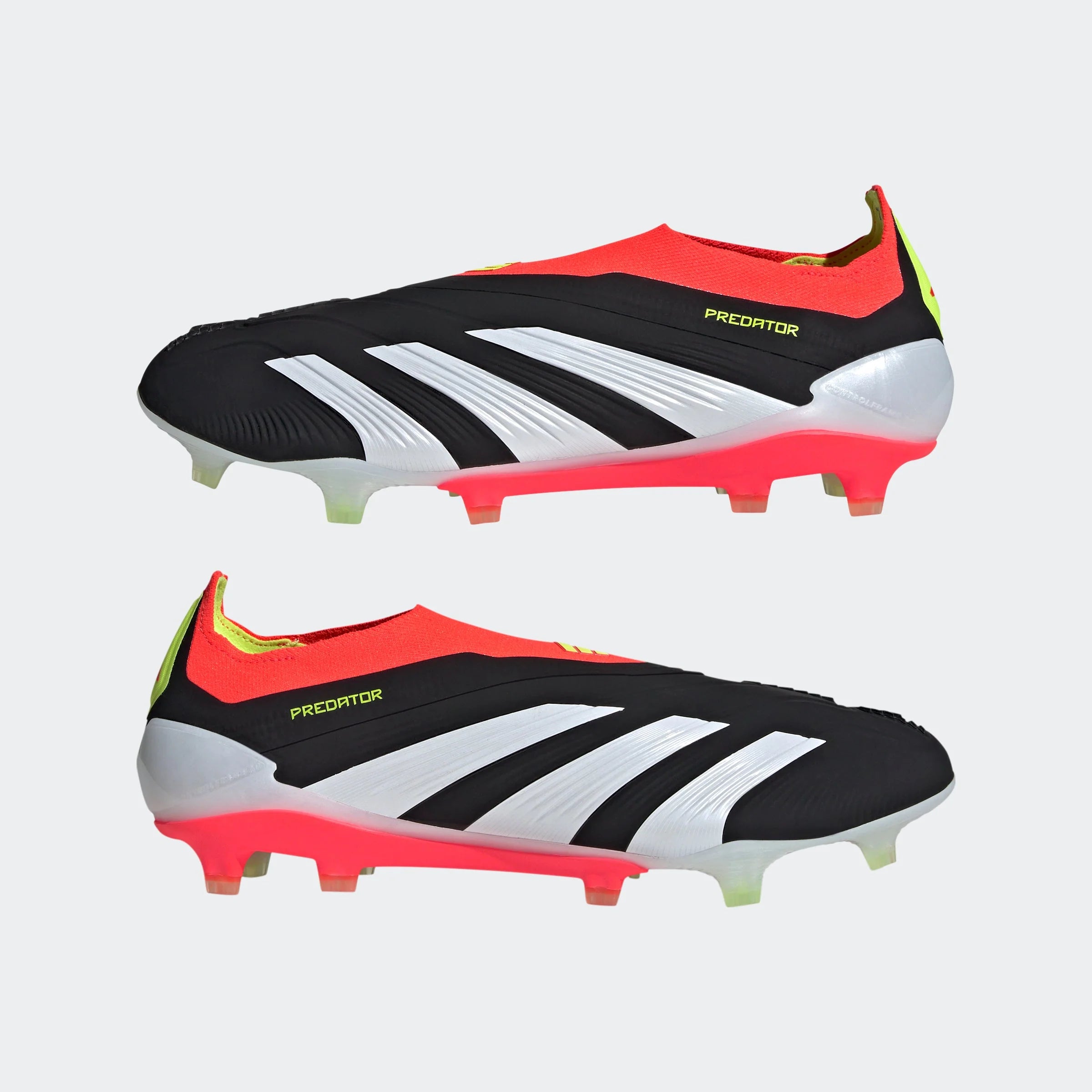 adidas Predator Elite Laceless FG Firm Ground Soccer Cleats Black White Solar Red