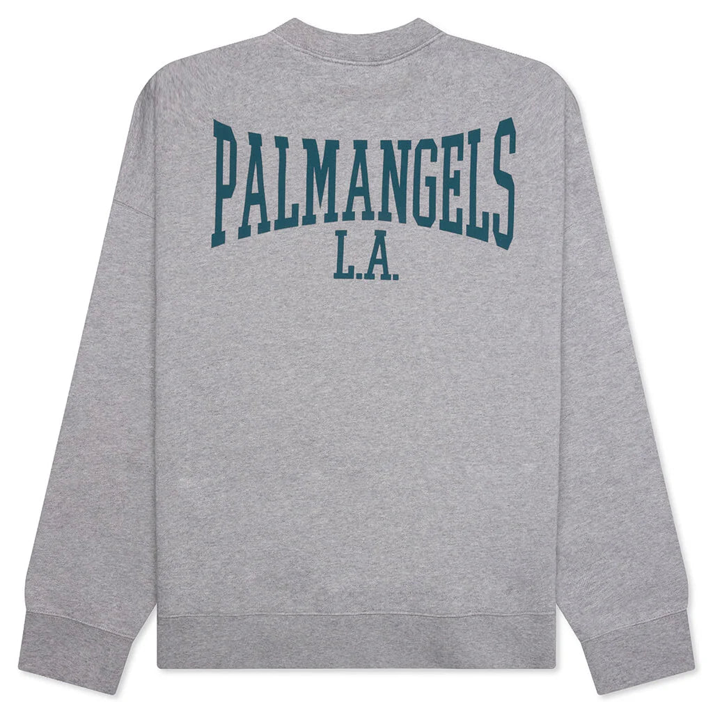 Back College Crew Melange Grey Petrol