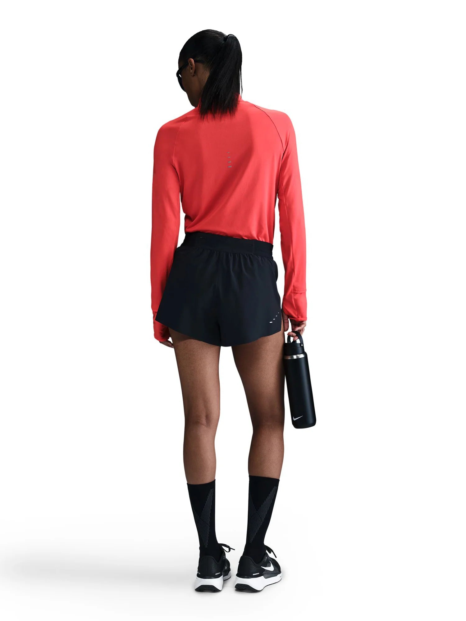 Nike Womens Swift Dri FIT Mid Rise 25 Brief Lined Running Shorts