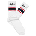 Classic Logo Striped Socks White Navy Blue
