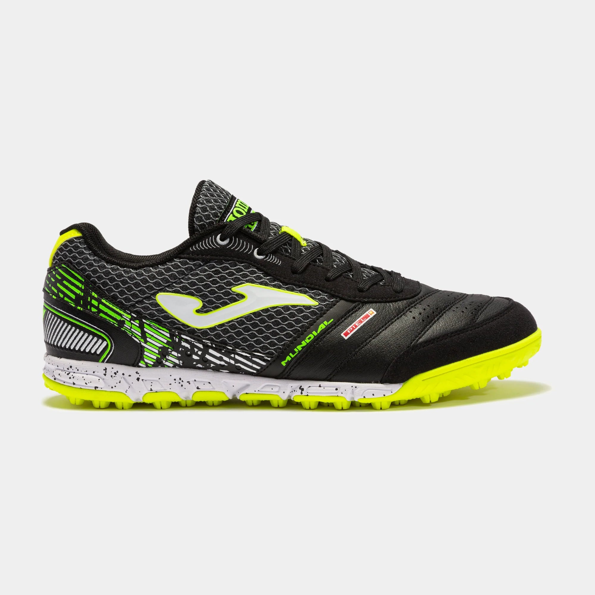 Joma Mundial 2201 TF Mens Soccer Cleats Black Fluo Yellow