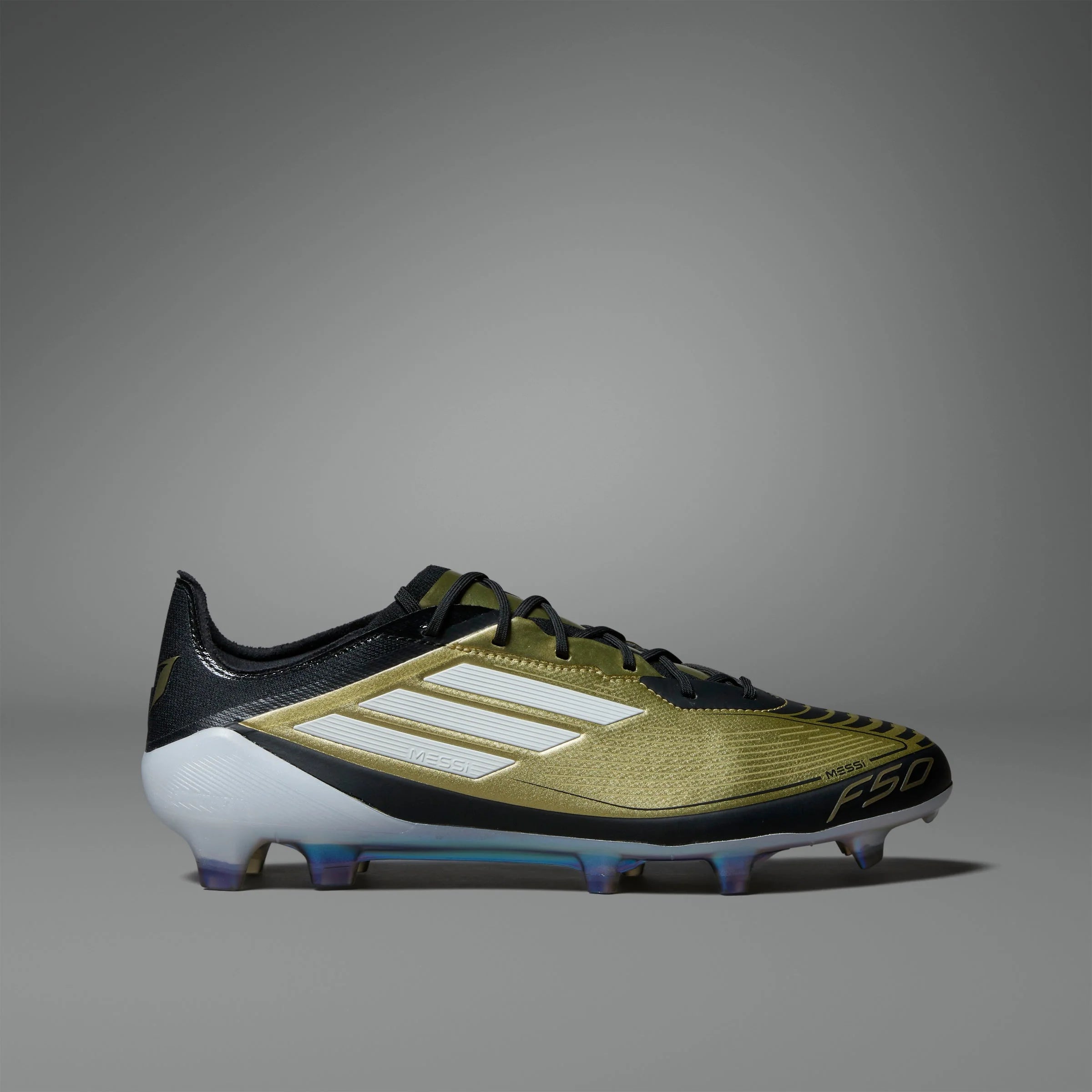 adidas F50 Elite FG Messi Firm Ground Soccer Cleats Gold White Black