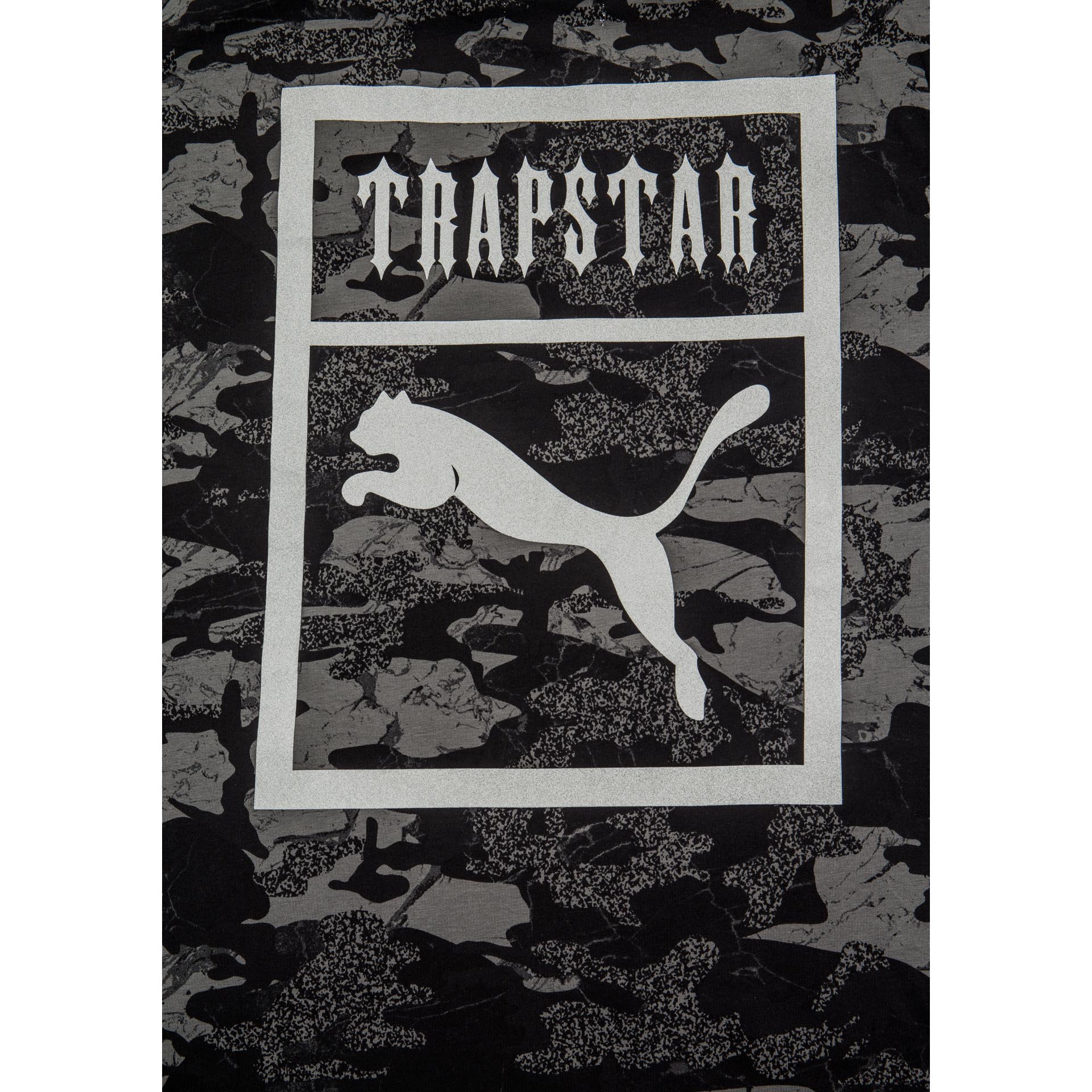 Trapstar Logo Mens Short Sleeve Tee Black Camo