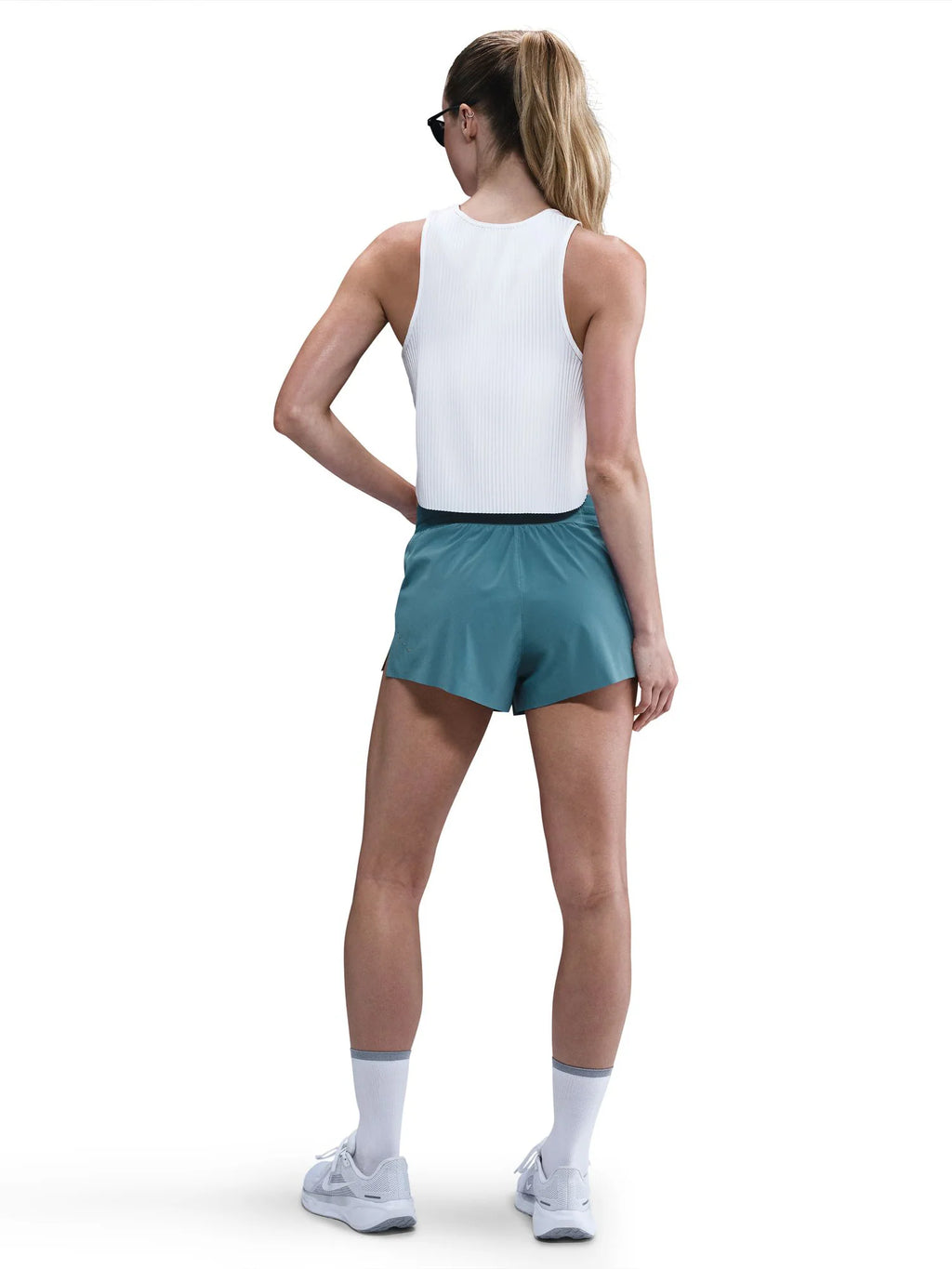Nike Womens Swift Dri FIT Mid Rise 25 Brief Lined Running Shorts