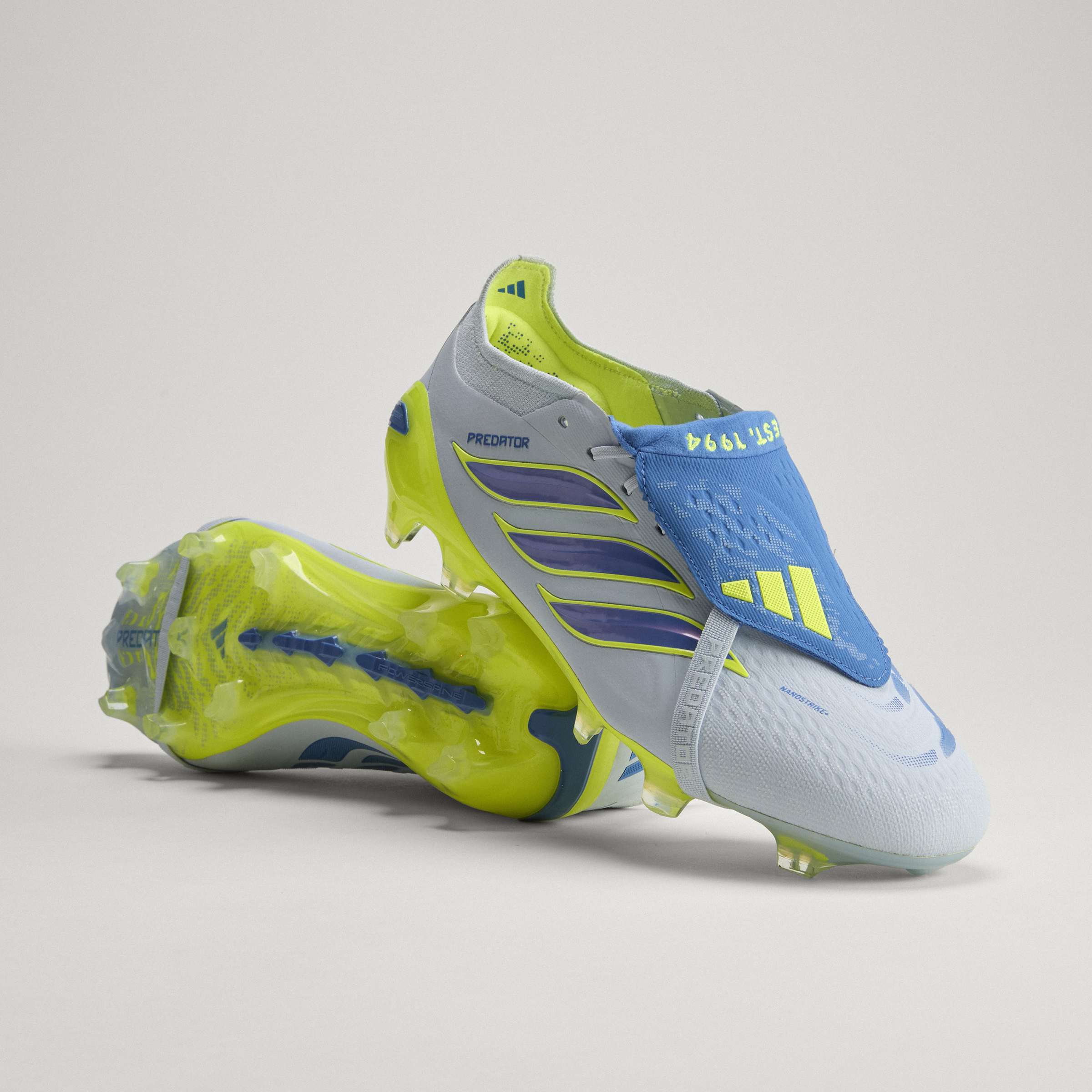 adidas Predator Elite Fold Over Tongue FG Firm Ground Mens Soccer Cleats Sky Blue Yellow