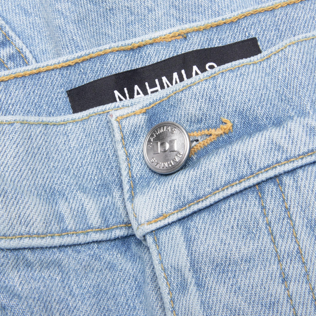 Denim Logo Cargo Shorts Light Wash