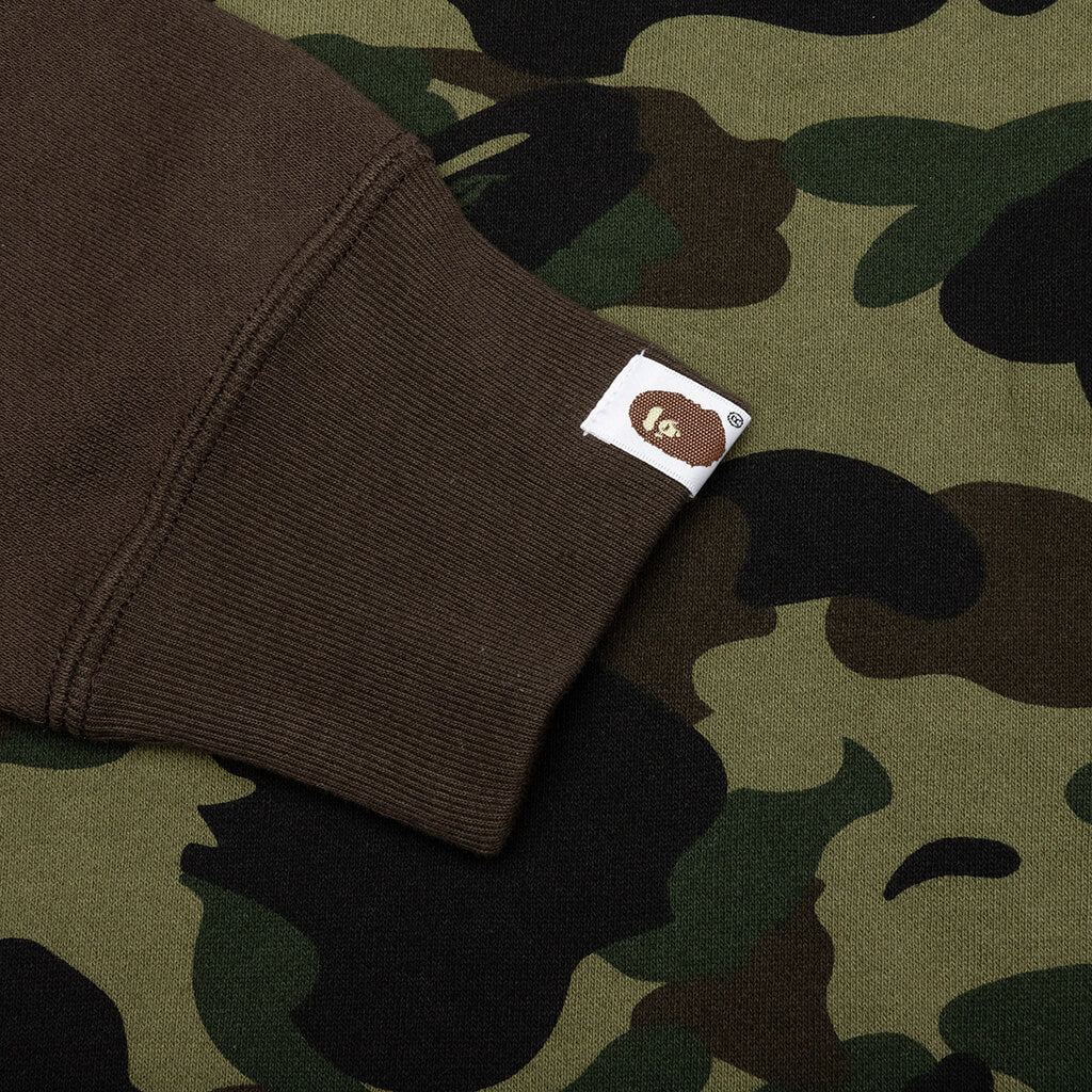1st Camo Crazy NYC Logo Relaxed Fit Crewneck Green