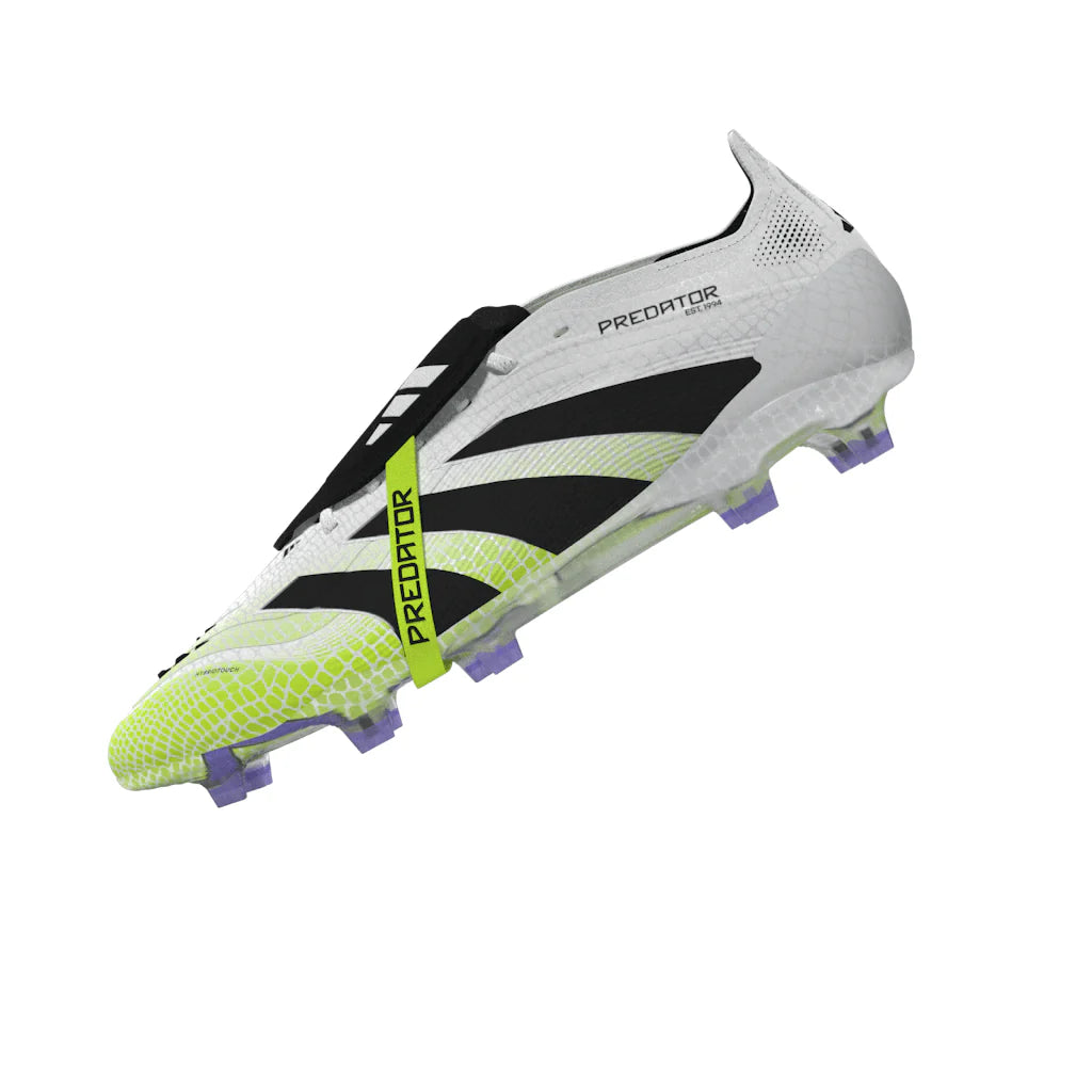adidas Predator Elite Fold Over Tongue Firm Ground Soccer Cleats Cloud White Black Lucid Lemon