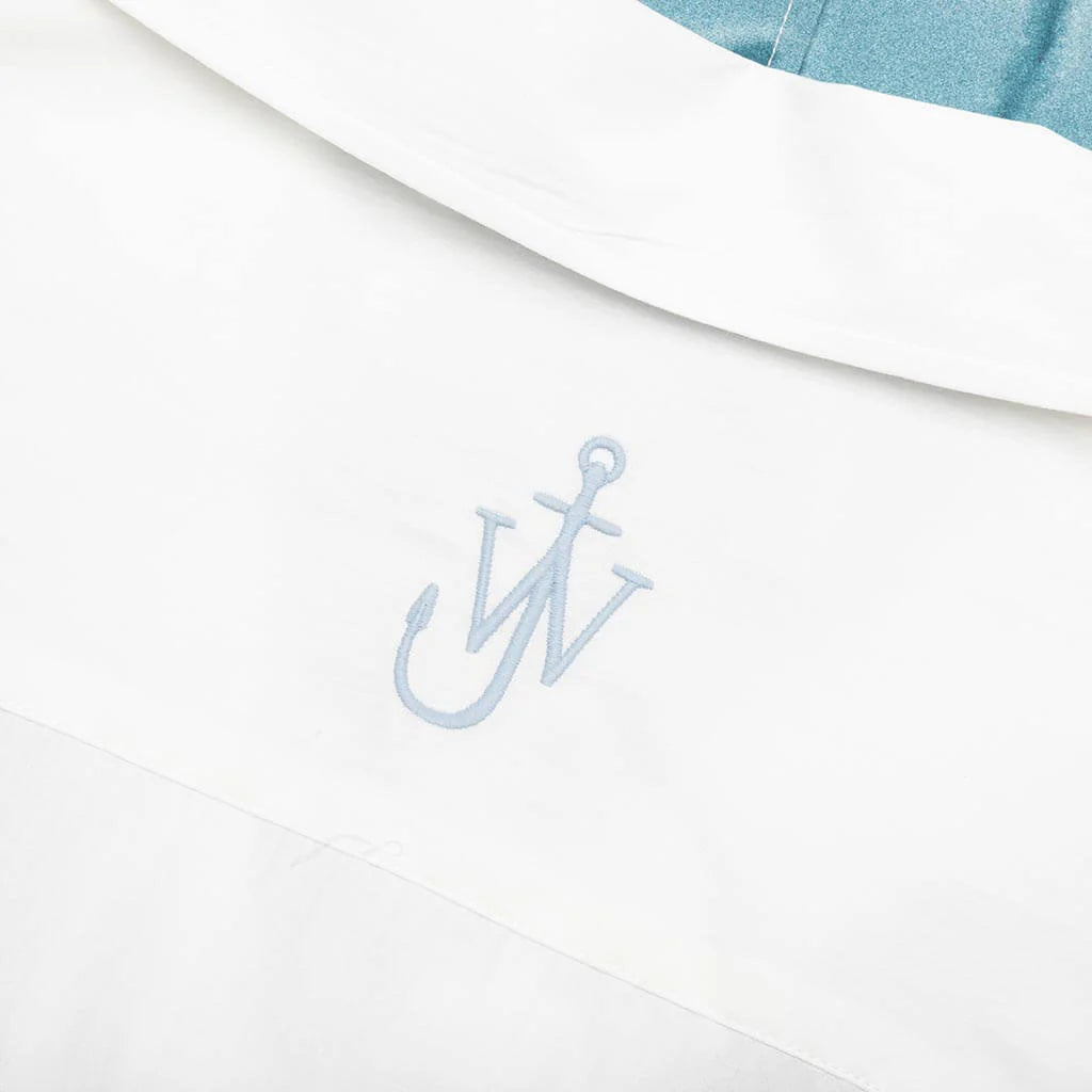 Clay Trompe LOeil Print S S Shirt White Light Blue