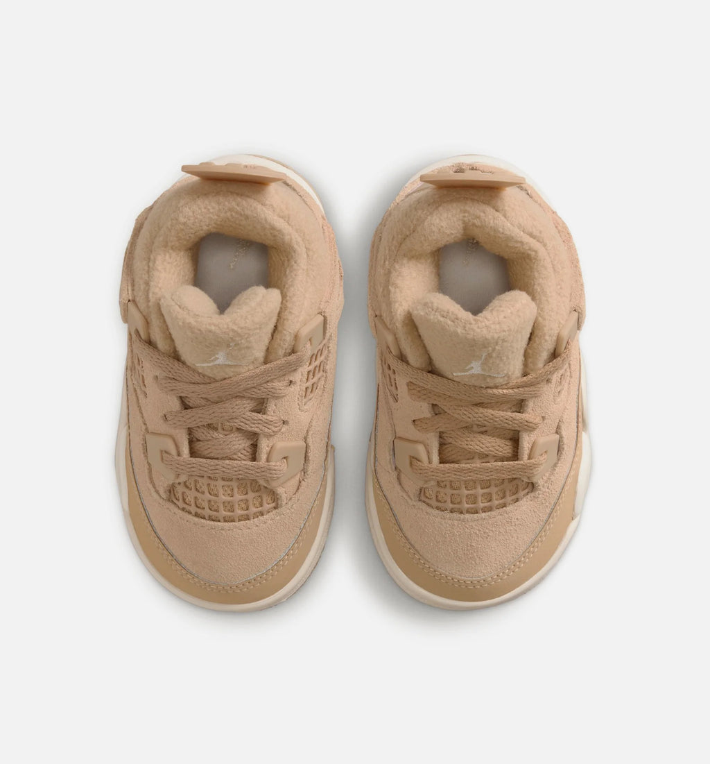 Air Jordan 4 Retro Cozy Girl Infant Toddler Lifestyle Shoe Hemp Light Orewood Brown