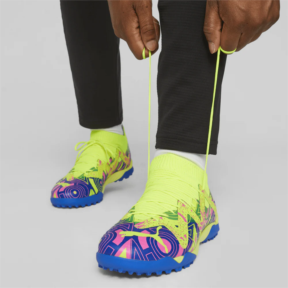 PUMA Future Match TT Energy Turf Mens Soccer Cleats Ultra Blue Yellow Alert Luminous Pink