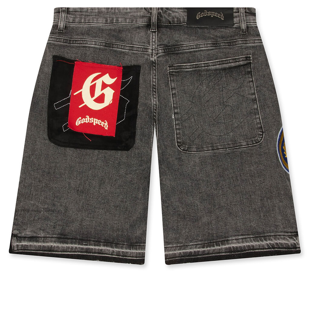 Patchwork Denim Shorts V2 Grey