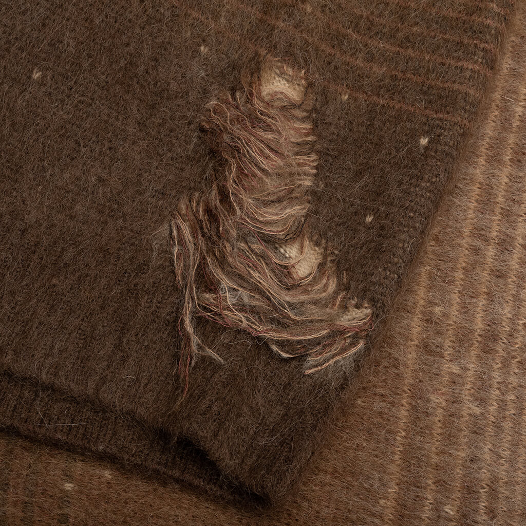 Gradient Mohair Crew Chocolate