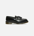 Adrian Yellow Stitch Leather Tassle Mens Loafers Black