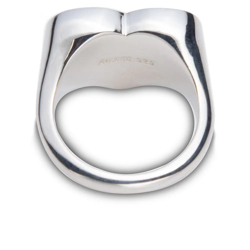 Heart Silver Ring Red
