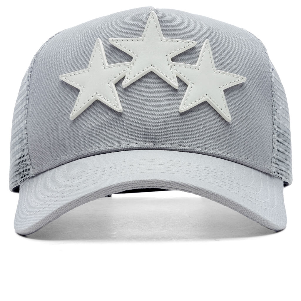 Three Star Trucker Hat Grey