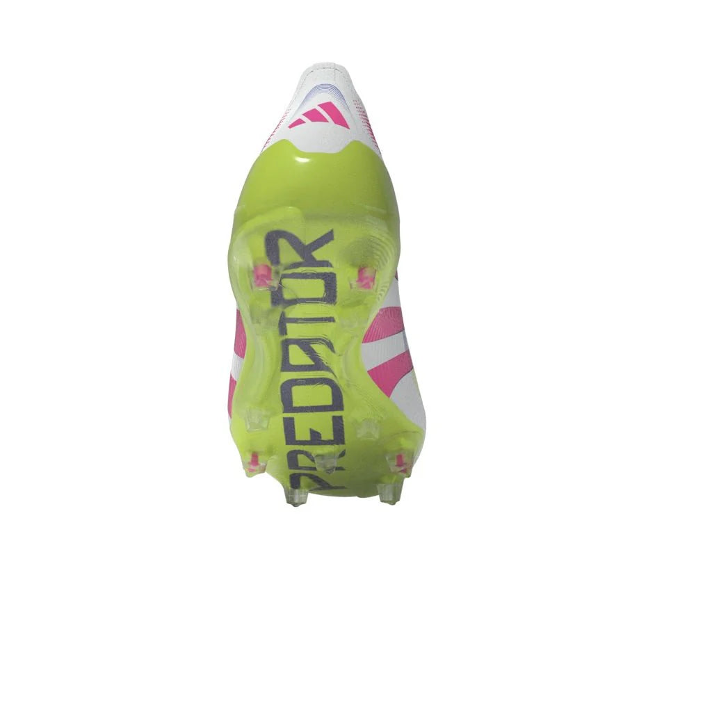 adidas Predator Elite Laceless FG Laceless Firm Ground Soccer Cleats White Lucid Pink Lucid Lemon
