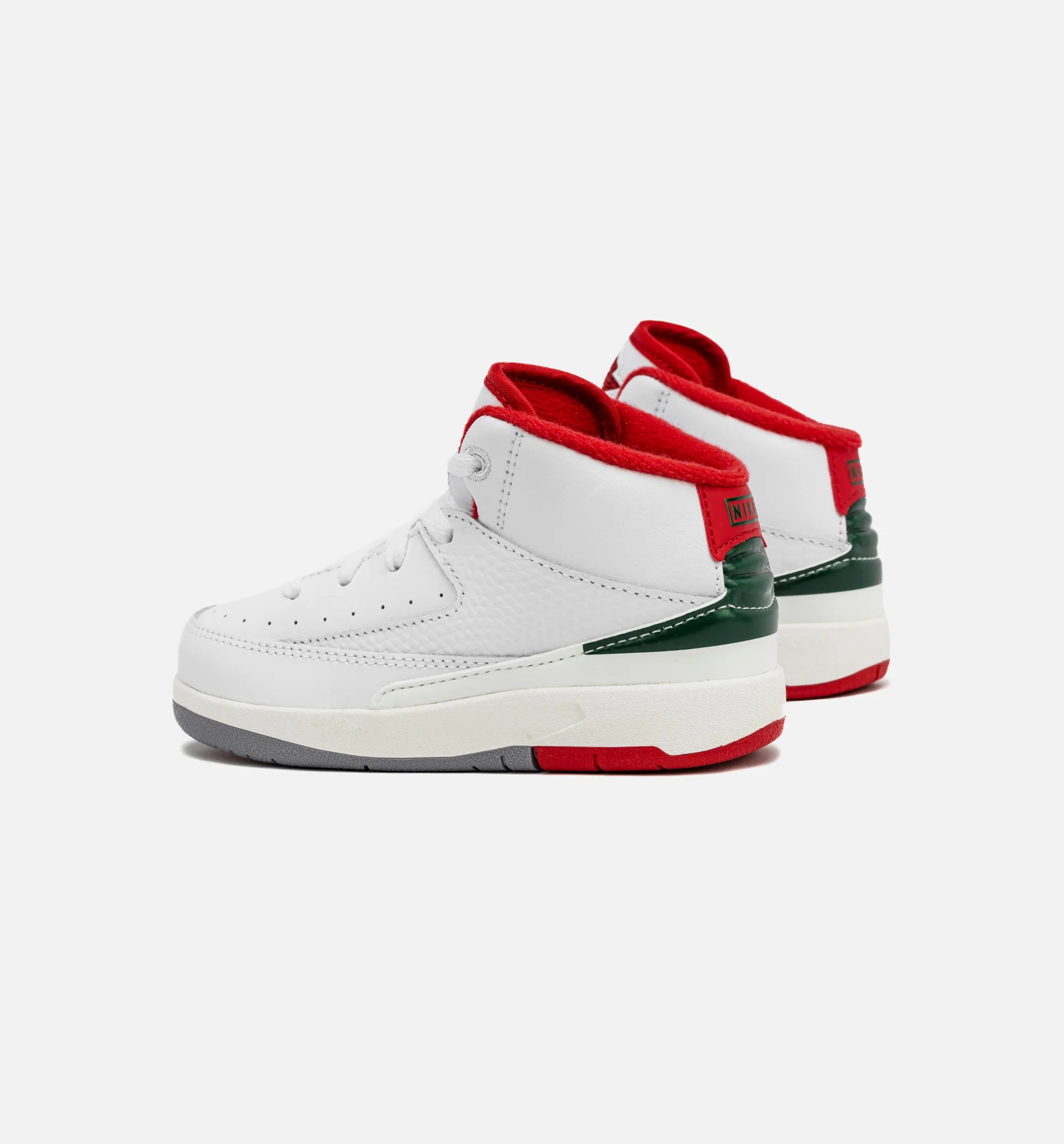 Air Jordan 2 Retro Italy Infant Toddler Lifestyle Shoe Black Fire Red Sail Cement Grey