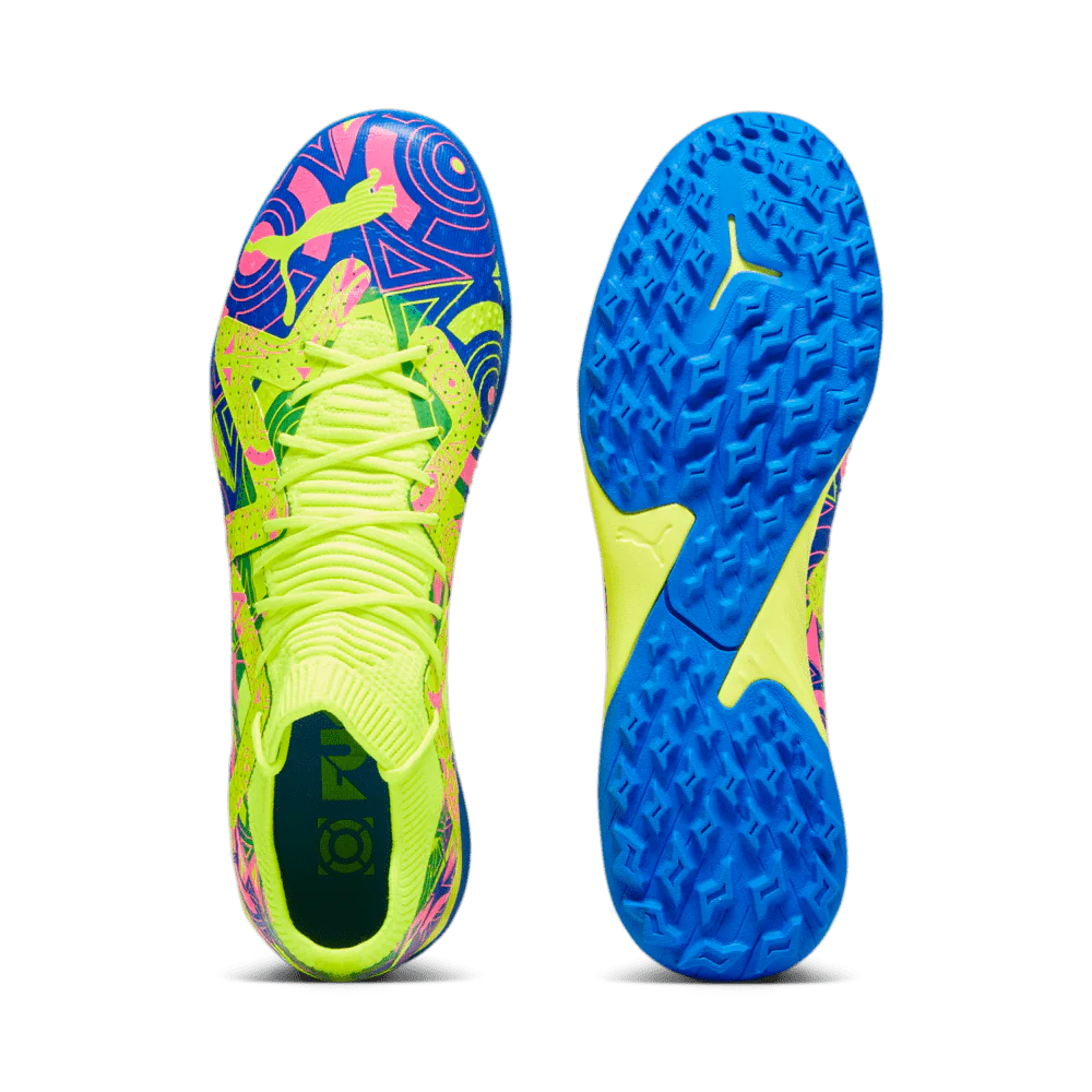 PUMA Future Match TT Energy Turf Mens Soccer Cleats Ultra Blue Yellow Alert Luminous Pink