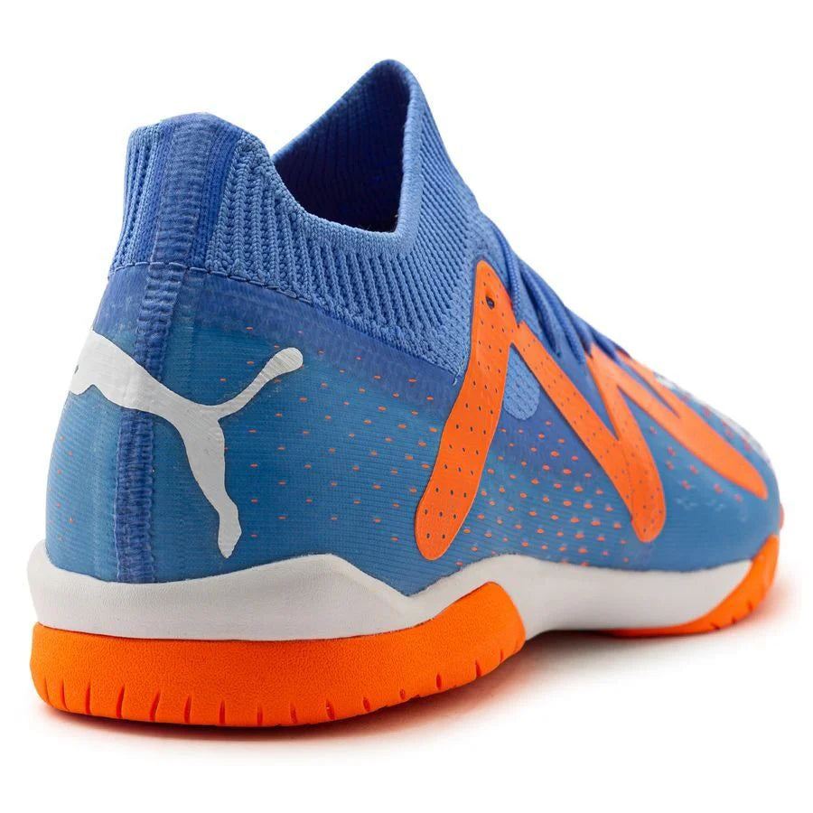 PUMA Future Match IT Indoor Soccer Shoes Blue Glimmer White Ultra Orange
