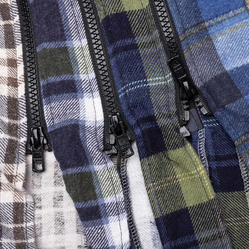 7 Cuts Zipped Wide Shirt Assorted