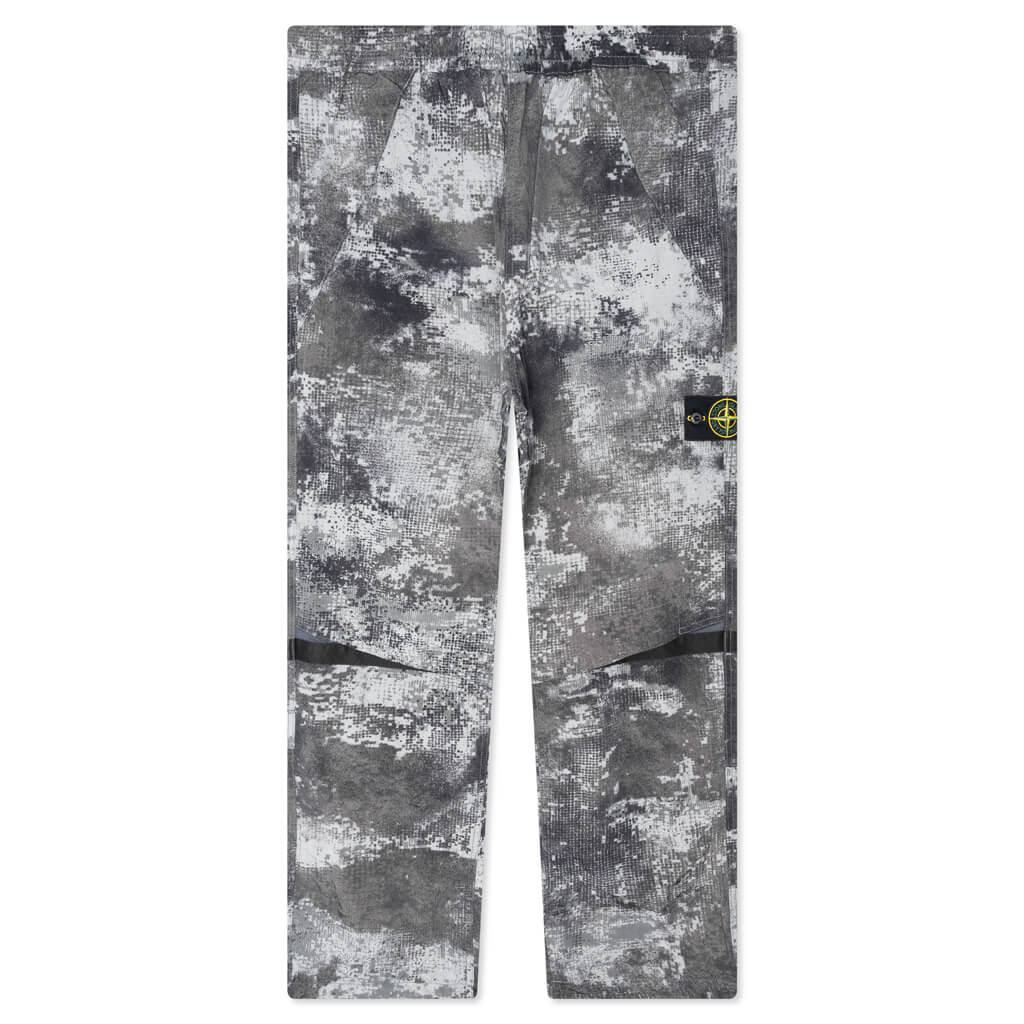 Dissolving Grid Camo Loose Fit Pants Grey