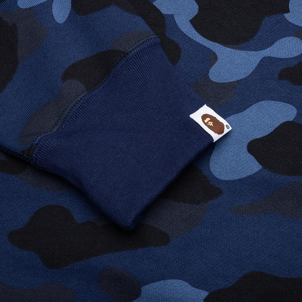 Color Camo Shark Pullover Hoodie Navy