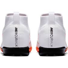 Nike JR Superflyx 6 Academy TF Turf Soccer Cleats White Grey Orange