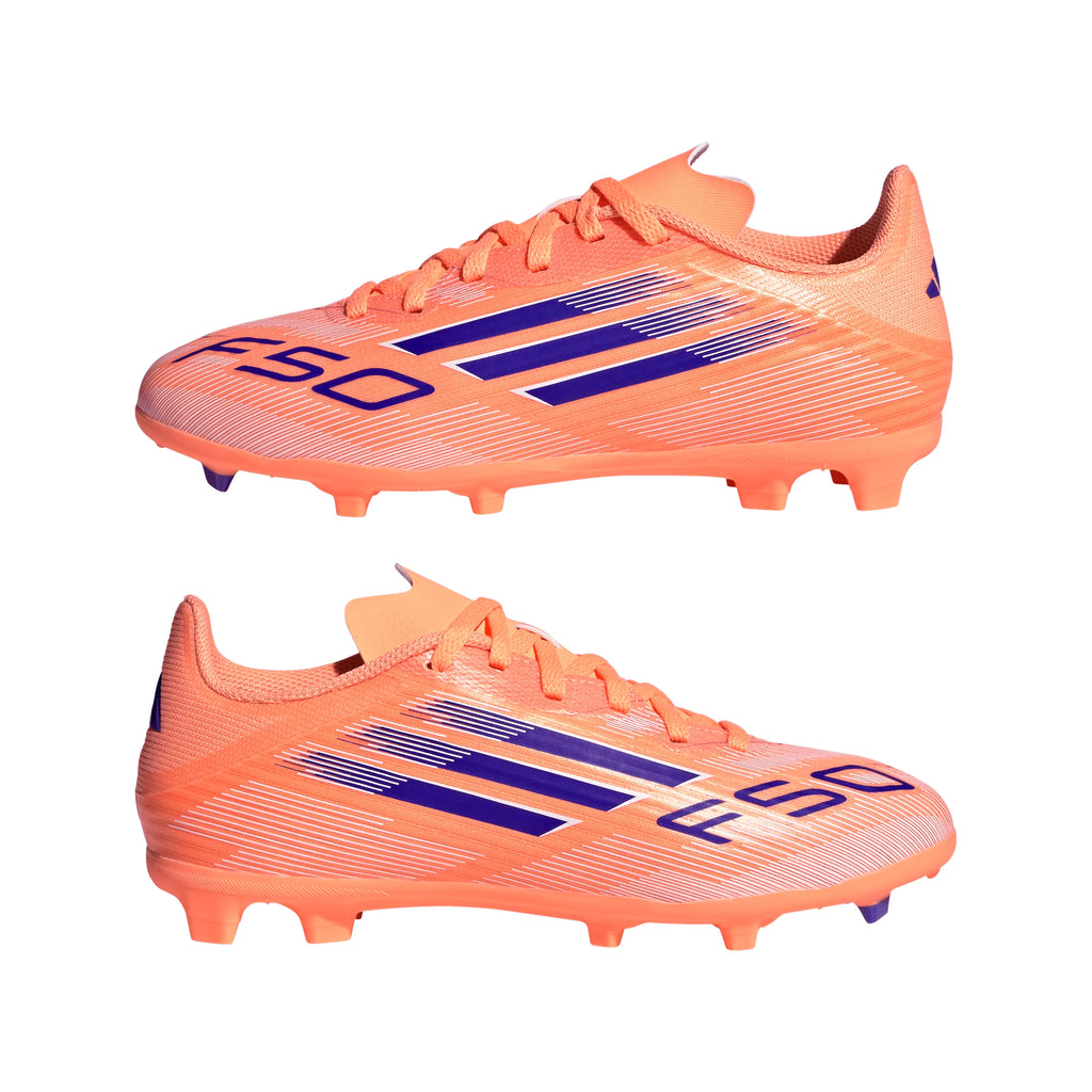 adidas F50 League FG MG Youth Soccer Cleats Orange Blue White