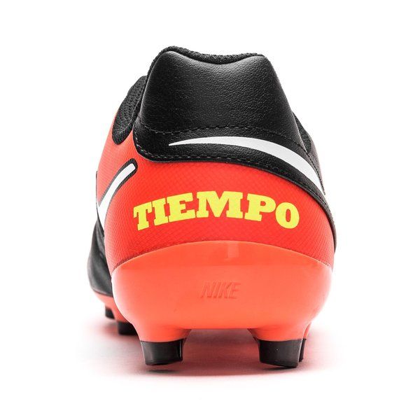 Nike Tiempo Genio II Leather FG Firm Groun Soccer Cleats Black White Orange
