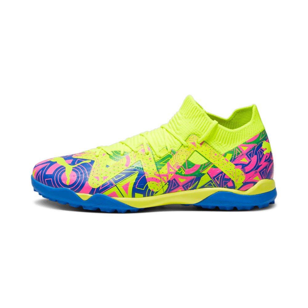 PUMA Future Match TT Energy Turf Mens Soccer Cleats Ultra Blue Yellow Alert Luminous Pink