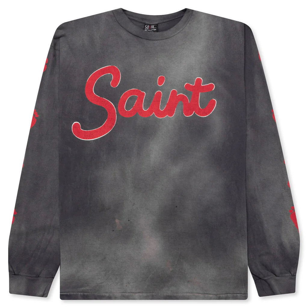 Foot Print L S Tee Black
