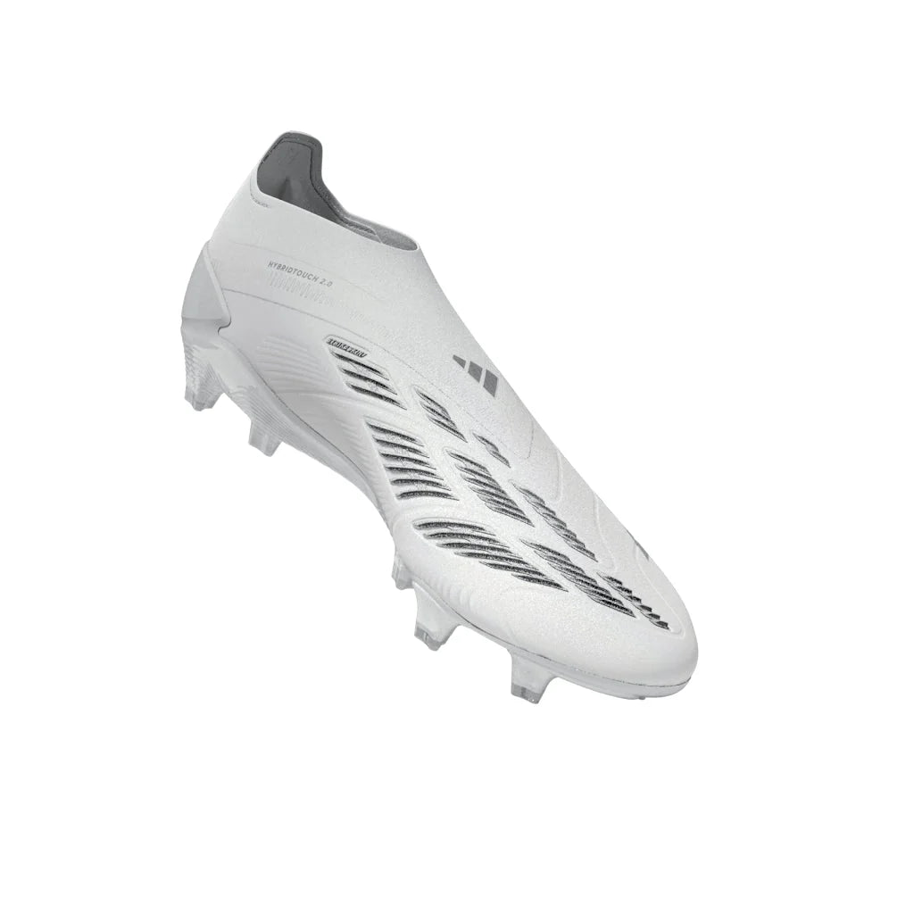 adidas Predator Elite Laceless FG Firm Ground Soccer Cleats White Silver Metallic White