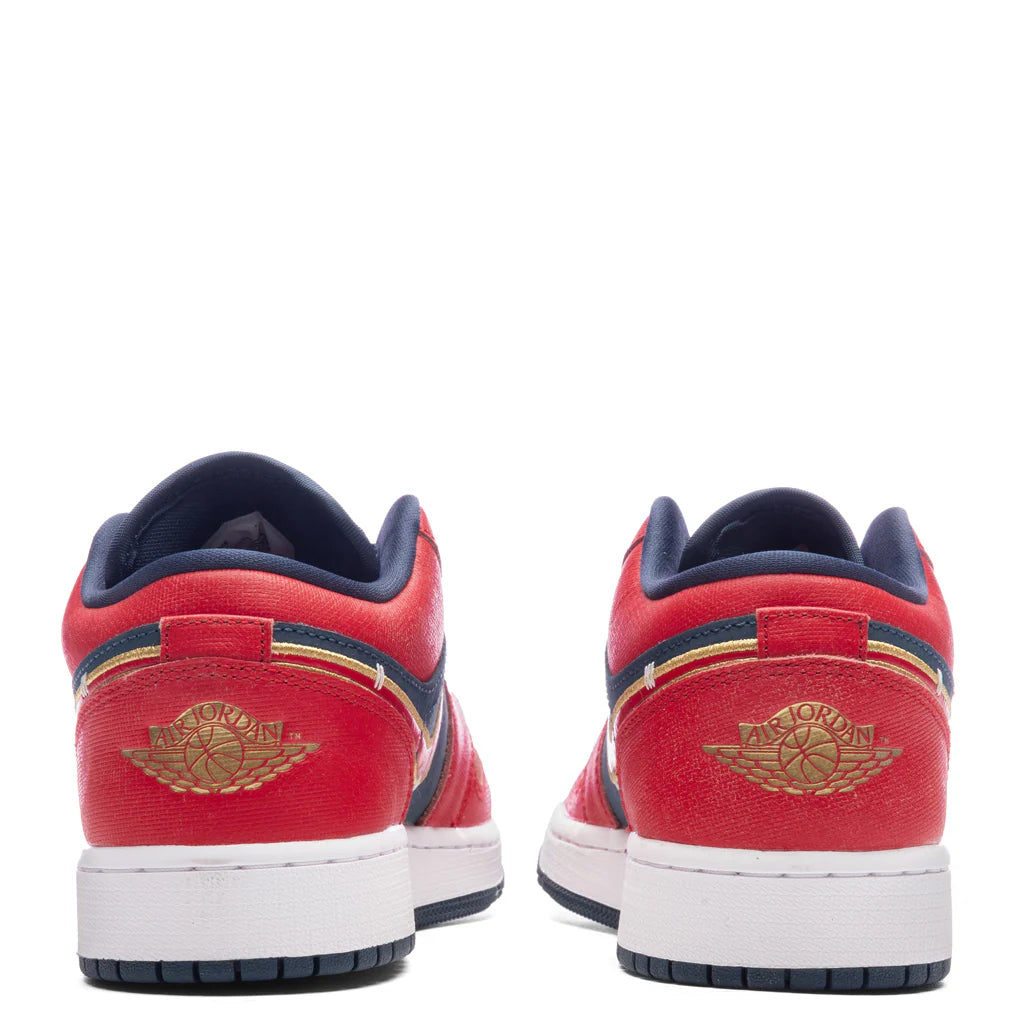 Air Jordan 1 Low SE GS Armory Navy Sport Red Metallic Gold