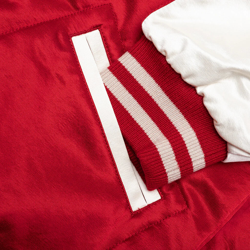 Satin Stadium Jacket Red