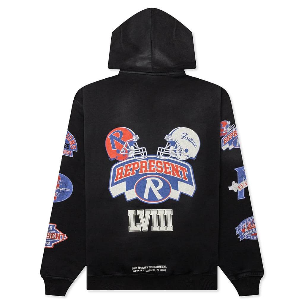 Feature x Represent Champions Hoodie Stained Black