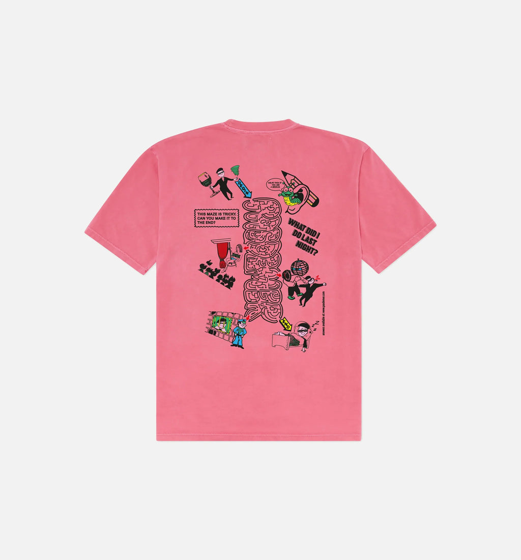 Hard Times Maze Mens Short Sleeve Shirt Pink