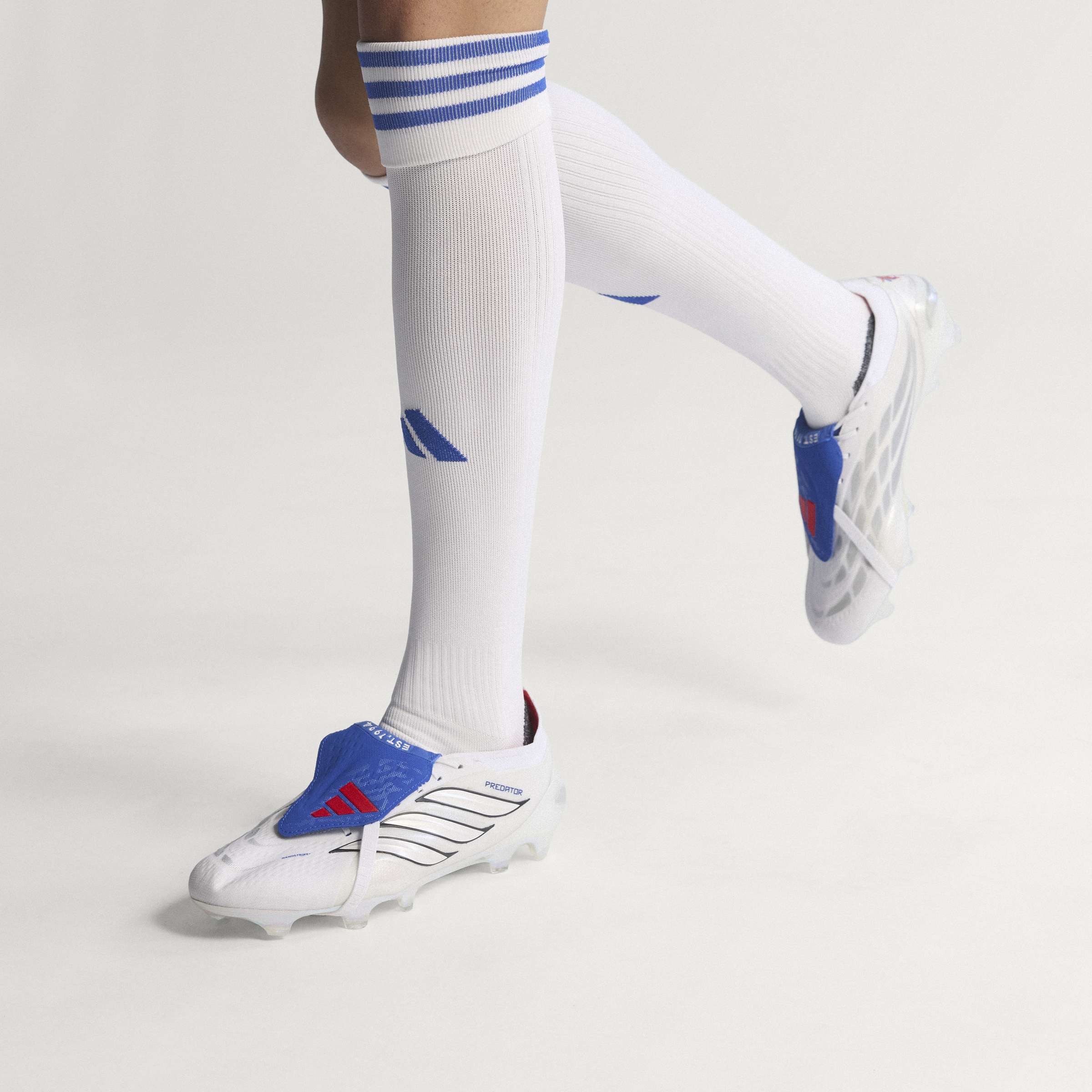 adidas Predator Elite Fold Over Tongue FG Firm Ground Mens Soccer Cleats White Zero Metallic Blue