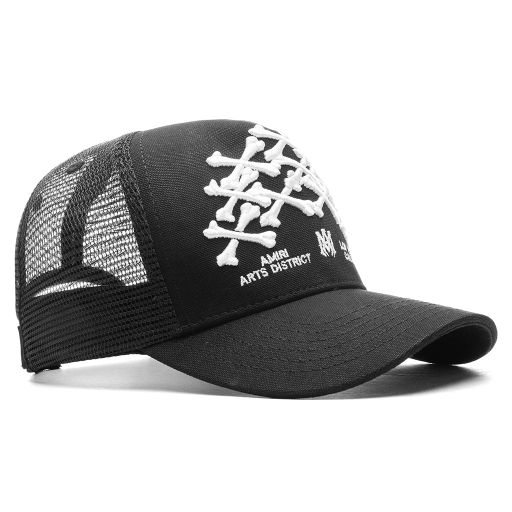 Bones Stacked Trucker Hat Black