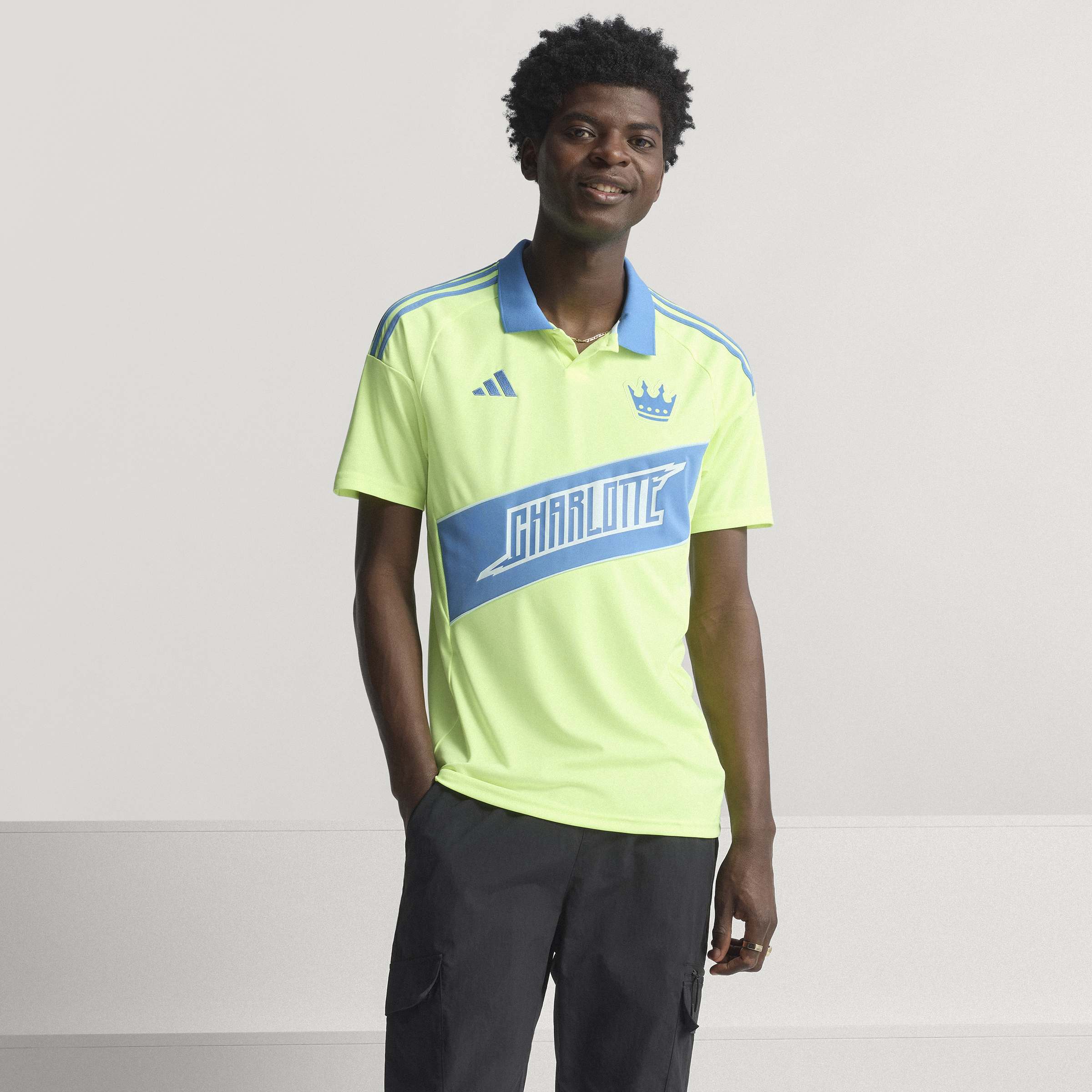 adidas Mens Charlotte FC Third Soccer Jersey 25 26 Yellow
