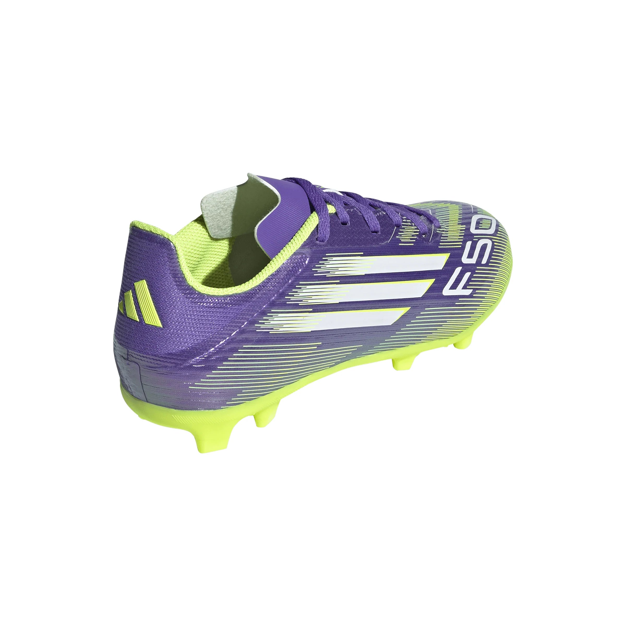 adidas F50 League Firm Multi Ground Soccer Cleats Kids Purple White Lemon