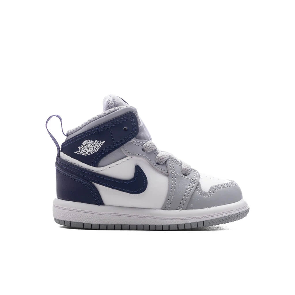 Jordan 1 Mid TD White Midnight Navy Wolf Grey